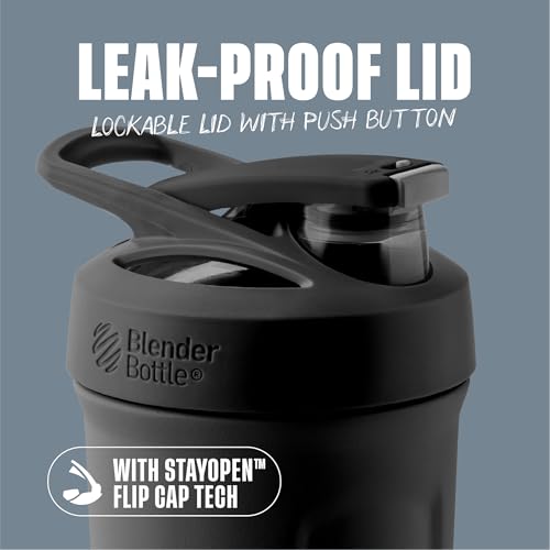 BlenderBottle Sport Flip Stainless Steel Shaker Bottle 24 oz Black - color: Black, size: 24 Ounces, style: Flip