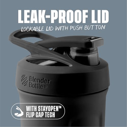 BlenderBottle Sport Flip Stainless Steel Shaker Bottle 24 oz Black - color: Black, size: 24 Ounces, style: Flip
