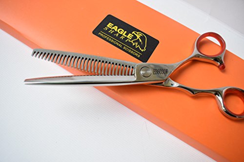Professional Hair Cutting Scissors 6 inch thinning Scissors 30 Tooth Blender Convex Blade Comfort Handle Stainless Steel Hair Japanese Craft (6.0" Thinner) - style: 6 Inchthinning