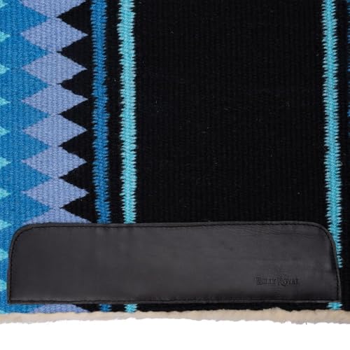 Billy Royal Fleece Bottom Contoured Saddle Pad - 34" x 40" | New Zealand Wool Top | 3/4" Felt Core | Contoured Fit | Hypoallergenic Fleece Lining | Weighs 8 lbs - color: Black/Burgundy/Rust