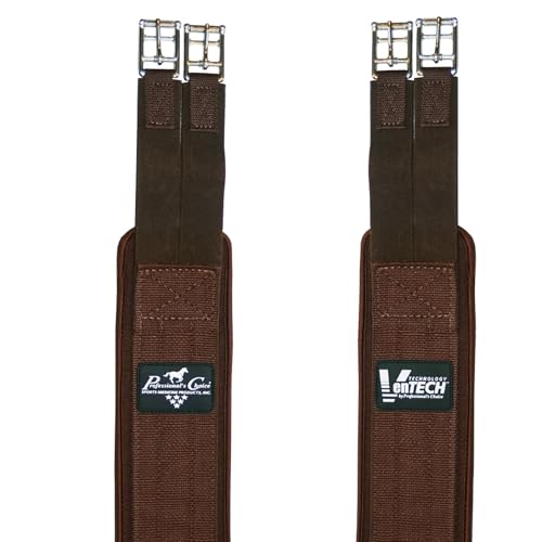 PROFESSIONAL'S CHOICE VenTech English Ventilated Horse Girth - color: Chocolate