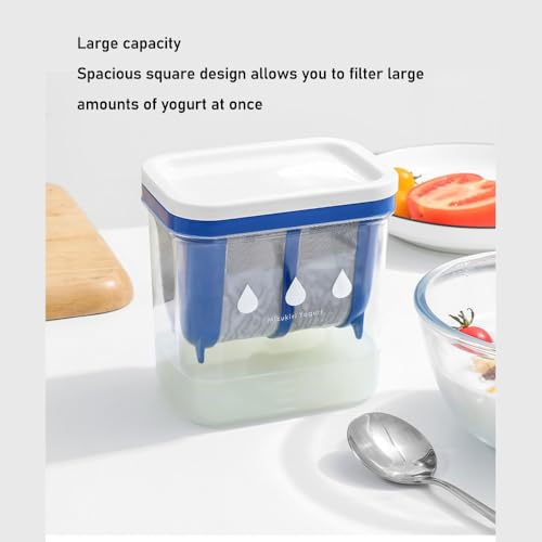 Greek Yogurt Maker, Whey Strainer Separator with Fine Mesh Filter Clear Thick Yogurt Maker with Lid and Measuring Scale for Homemade, No Electric