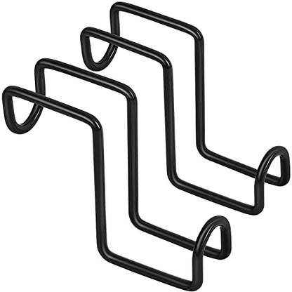 Dunzy 2 Pcs Heavy Duty Horse Tack Hooks Over Rail 4 Inch Metal,Black - color: Black
