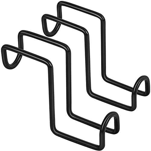 Dunzy 2 Pcs Heavy Duty Horse Tack Hooks Over Rail 4 Inch Metal,Black - color: Black