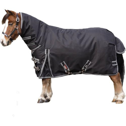 STORM SHIELD Classic II Mini Horse Turnout Blanket | Attached Neck Euro Fit | 1200D Ripstop Waterproof Protection | Contour Collar | Winter Horse Blanket - size: Horse Size 44, style: Sheet (no insulation)