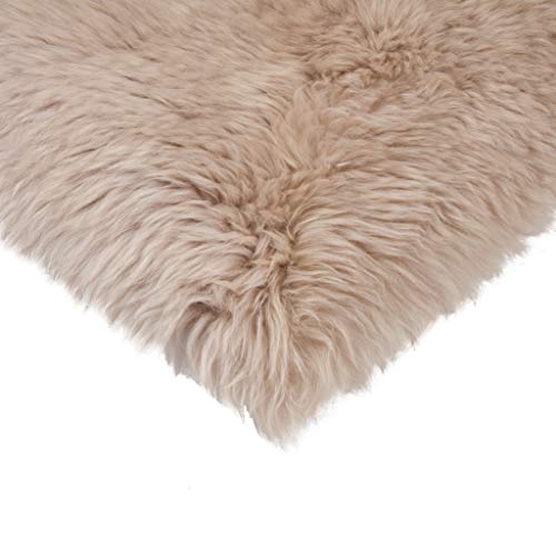 Natural Sheepskin Chair Pad, Non-Slip, Taupe, 1 Pack - color: Taupe, size: 1 Count (Pack of 1)