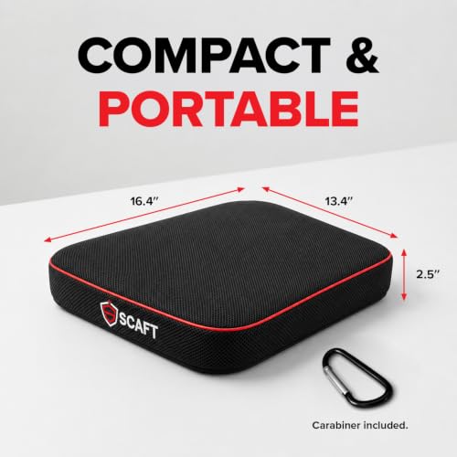 Stadium Seat Cushion, 1-Pack, 2.5" Thick Multi-Layer Foam Seat Pad, Non-Slip Bottom, Breathable 3D Mesh Cover, Waterproof Cover & Carabiner, Portable for Bleachers & Outdoor Events