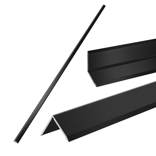 Aluminum Alloy Metal Corner Protector 6PCS Wall Corner Protector 0.6x0.6x48 inches Corner Guards Decoration for Walls Black Color Pack of 6 Corner Guards 21Ga Thickness - size: 0.6x0.6x48 inch
