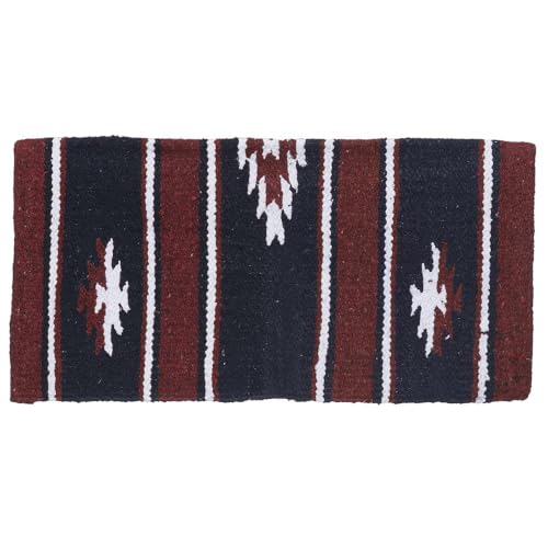 Tough 1 Wool Sierra Miniature Saddle Blanket - color: Burgundy/Black/Cream