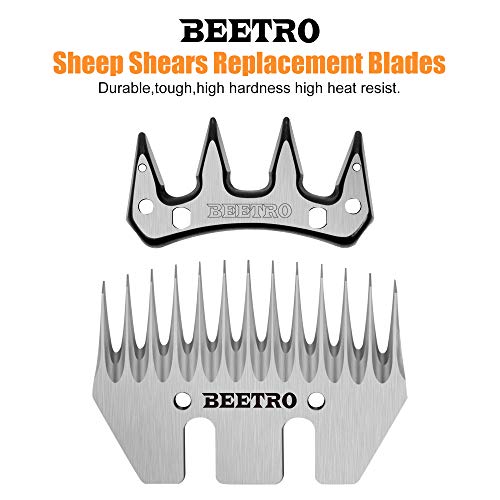 BEETRO Sheep Shears Replacement Blades, Professional Stainless Steel Clipper Blades for Sheep Alpacas Goats and More