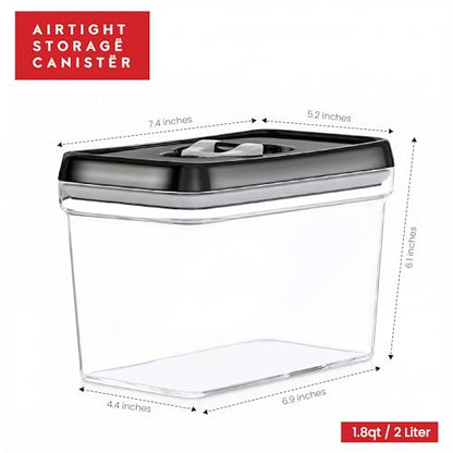 DWËLLZA KITCHEN Airtight Food Storage Containers - Pantry Snacks Kitchen Container, Baking Supplies, 4LB Sugar & Flour Canister - 4 Pc Set All Same Size - Clear Plastic BPA-Free - Keeps Fresh & Dry - color: 03 Set of 4 - 2 Liters