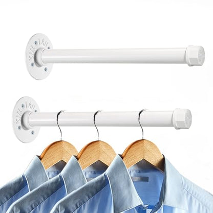 Sumnacon Wall Mounted Clothes Rack for Wardrobe, 2Pcs 12 Inch, White - color: White, size: 12 Inch