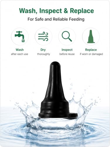 6-Pack Black Silicone Lamb & Goat Bottle Nipples, No Bottle Included | 6 black silicone nipples only; bottle not included; fits select soda/water bottles; check mouth size first