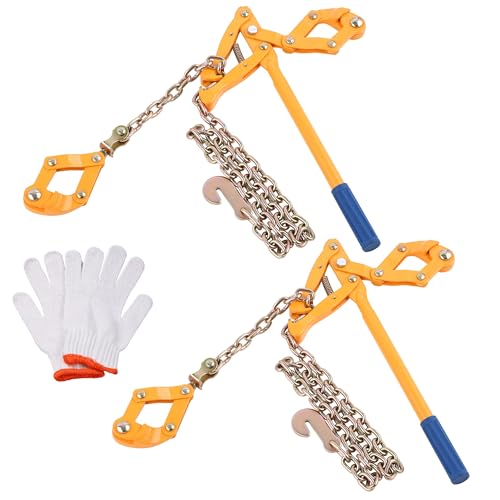 Chain Fence Strainer Plain Barbed Woven Wire Stretcher Tool for Center & End Post Pull, Carbon Steel Fence Tensioner Repair Tool, 47.25" Chain Capacity 2200lbs Farm, Ranch (Yellow, 2 Pack) - color: Yellow (2 Pack)