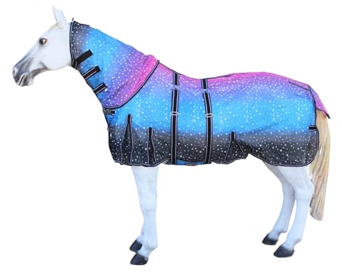 Challenger Horse Light Summer Spring Airflow Mesh Fly Sheet Removable Neck Galaxy 73157 - color: Galaxy, size: 64 inches