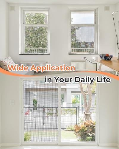Gecork Window Screen Mesh for Doors & Windows, 39 in x 78 in, Fiberglass - size: 39in x 78in