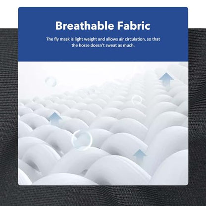 Harrison Howard Super Comfort Stretchy Fly Mask Large Eye Space with UV Protection Soft on Skin with Breathability Graffiti Mix M Cob - color: Graffiti Mix, size: Cob (Medium)