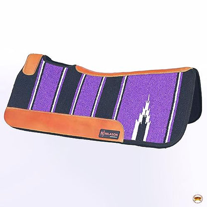 HILASON Western Wool Felt Horse Saddle Pad Black 32x32