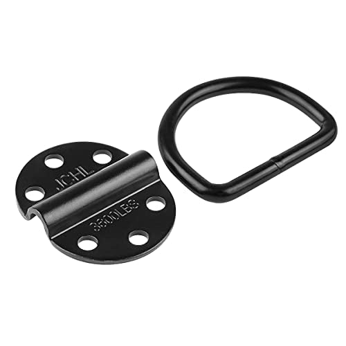 D-Rings Tie Downs Anchors Heavy Duty Steel 3600 Pound Capacity Lashing Rings for Loads on Trailers Trucks RV Campers Vans ATV SUV Boats Tie Down Ring with Screws&Bolts (2-Packs) - color: 2-Pack