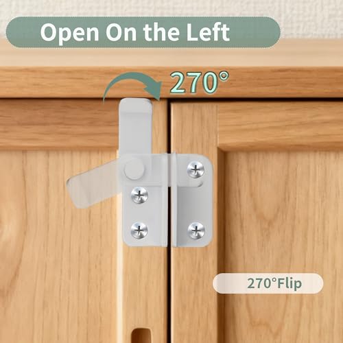 Mooche 2Pack Flip Latch Gate Latch with Padlock Hole, White 1.8"*1.6" - color: White, size: 2 pack-Stainless Steel Small Size