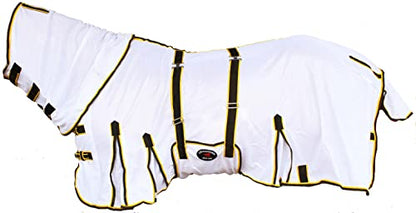 Challenger Horse Light Scrim Summer Spring Airflow Mesh Fly Sheet Neck White 73152 - color: Neck White Yellow Black, size: 72 inches