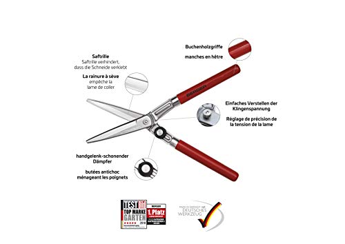 BERGER Topiary Shear 2510 with Beech Wood Handle Garden Shear with self-Sharpening Blades, Length 45 cm - size: 46.5x14.5x5 cm