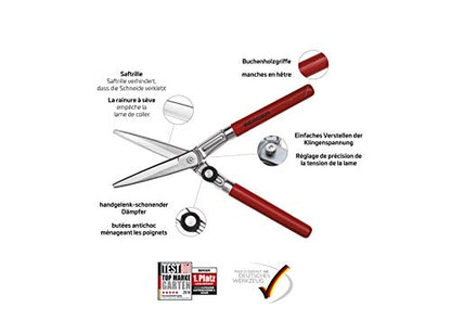 BERGER Topiary Shear 2510 with Beech Wood Handle Garden Shear with self-Sharpening Blades, Length 45 cm - size: 46.5x14.5x5 cm