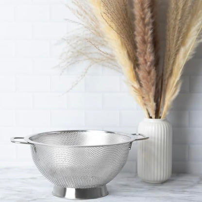 Fox Run Stainless Steel Colander, Small 1 Quart Pasta Strainer With Handles - size: 1 Quart