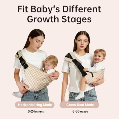 Baby Sling Carrier,Adjustable Baby Carrier for 10-35 lbs(Houndstooth)