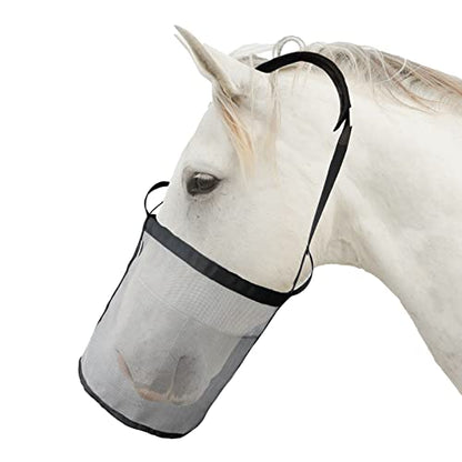 Horse Feed Bag, Nylon Mesh Grain Horse Feed Bucket (Grey 2P) | with Adjustable Strap Comfortable Neck Pad Nose Pad and Waterproof Bottom - color: Grey