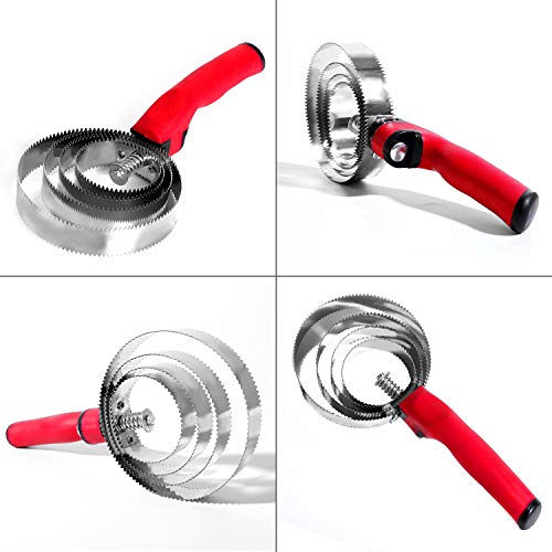 BOTH WINNERS Reversible Stainless Steel Curry Comb with Soft Touch Grip (Red) - color: red