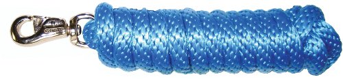 Hamilton 5/8" x 10' Poly Horse Lead Rope with Bull Snap, Blue - color: Blue
