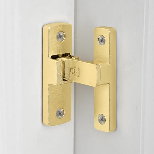 Gold 90 Degree Barn Door Lock ，Right Angle Door Lock Latch - color: Gold_90 Degree