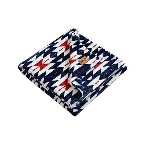 Wrangler - Soft Plush Throw Blanket for Bed & Couch, 50x70 - color: Navajos Blue, size: 50" x 70"