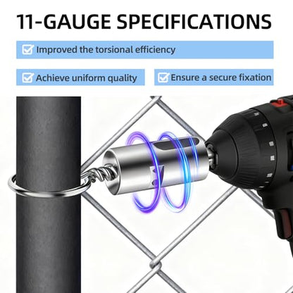 EZ Twist Ties 11 Gauge Drill Chuck for Chain Link Fence Wire, Metal EZ Twist Fence Ties Fence Wire Twisting tool