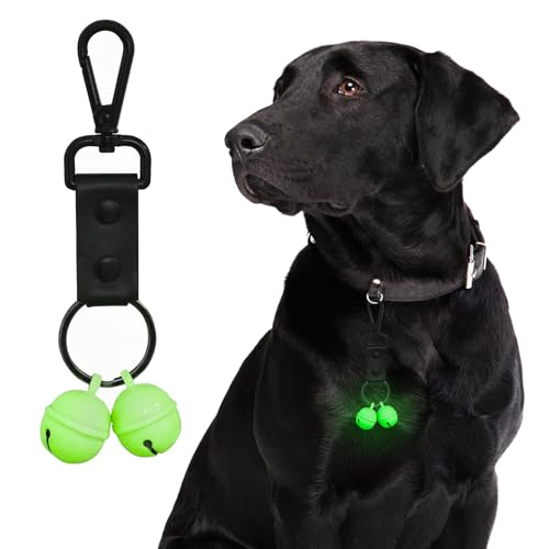 Bells for Dog Collar, Glow Bell for Medium to Large Dogs, Easy Clip Clasp, Extra Loud Pet Tracker & Save Wildlife, Durable Copper Bells (Small-medium breed) - color: Large Breed