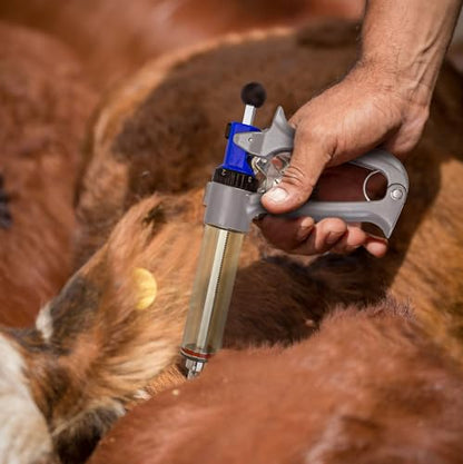 50ML Semi Adjustable Continuous Repeating Syringe Auto Injector – Livestock Pump Automatic Injectors for Syringes – Cattle, Cow, Goat, Sheep, Pig Veterinary Tool