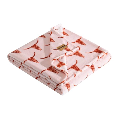 Wrangler - Soft Plush Throw Blanket for Bed & Couch, 50x70 - color: Steer Head Peach, size: 50" x 70"