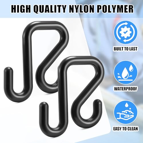 CroBlissful 4 Pcs Lineman Bucket Hooks 2 Inches Truck Blanket Hooks for Aerial Bucket Lip Tool Holders for All Seasons Lineman Accessories, Black 35lbs Working Load Limit - size: 2 Inches