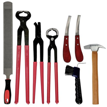 AIWFL 8pcs Farrier Tools Kit Hoof Nipper Horse Hoof Trimmers Farrier Tools Horseshoe Cutting Pliers, Hoof Rasp File, Goat Hoof Shear,Can Easily Trim The Hooves of Horses, Cows, Goat, Sheep, Donkeys