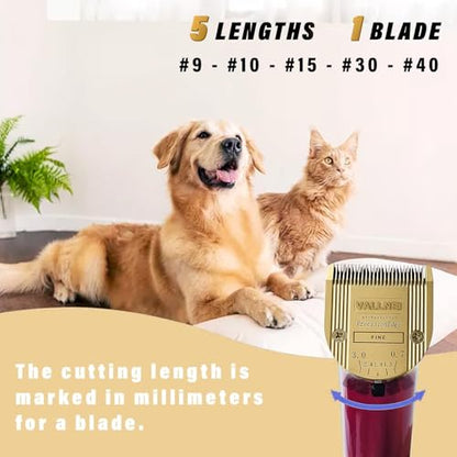 [3 Pack] 5-in-1 Replacement Clipper Blade, Detachable & Adjustable Dog Grooming Blade Compatible with Wahl Arco, Bravura, Chromado, Creativa, Figura, Motion & SuperGroom (Gold) - color: Gold, size: 3 Pack