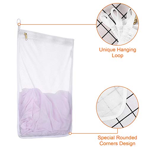 Fine Mesh Laundry Bags for Delicates, 3 Pack (2L+1M) Reusable Wash Bags with Sturdy Zippers, Durable Net Washing Bags for Lingerie, Bra, Sock, Underwear, Baby Clothes, Travel Organizer - size: set of 3 (2*L+1*M)