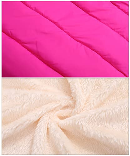 Happy Cherry Boys Girls Winter Thick Jacket Warm Fleece Fur Lining Zipper Hooded Windproof Coat Outwear for 1-7 Years - color: Rose Pink, size: 9-18 Months
