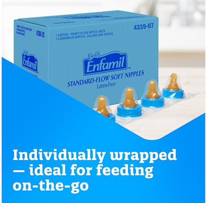Enfamil Standard Flow Soft Nipples, Latex-Free & BPA Free, 12 Count