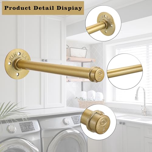 Sumnacon Wall Mounted Clothes Rack for Wardrobe, 2Pcs 12 Inch, Gold - color: Gold, size: 12 Inch