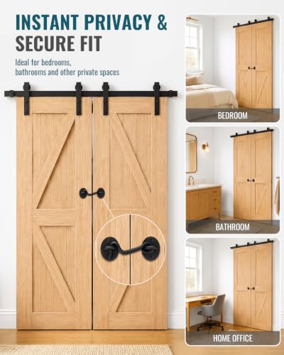 Barn Door Lock Latch Gate Latch Screen Sliding Door Hardware RV Accessaries | 2 Pack 4 Inch Hook and Eye Latch Stainless Steel Heavy Duty Cabin Hooks Door Latch for Wooden Fence Shed Door Window Cabinet