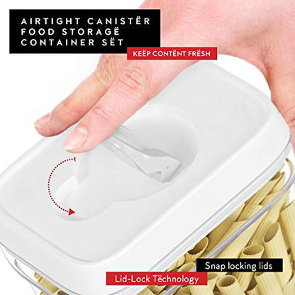 DWËLLZA KITCHEN Airtight Food Storage Containers with White Lids – 0.4L 6 Pc Clear Plastic Kitchen canisters Pantry Organization for Spices, Candy, Nuts, BPA-Free, Keeps Food Fresh & Dry - color: 05 - 0.4 liter (Set of 6)