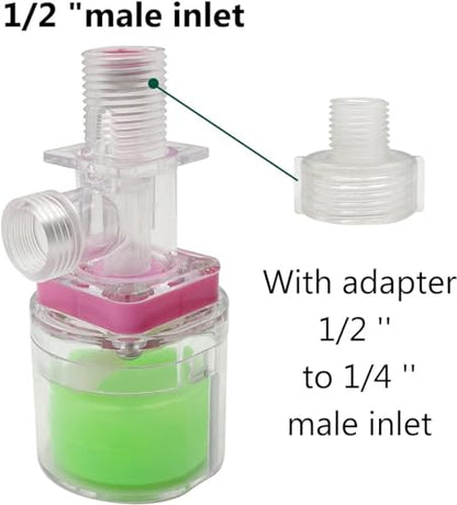 Transparency Water Float Valve, Water Level Control Water Tank Traditional Float Valve Upgrade (1/2” to 1/4“ UP) - size: 1/2” to 1/4“ UP
