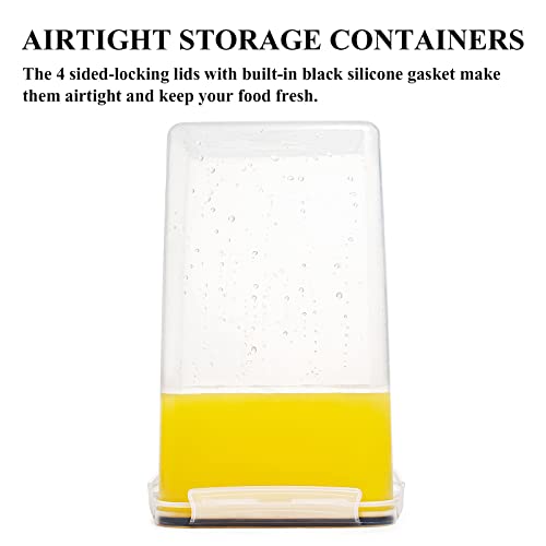Wildone Flour Sugar Storage Containers 6.5L, 4 PCS, Black - color: Black, size: ['6.5L']