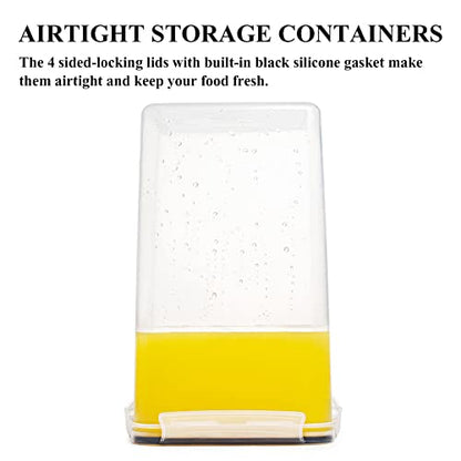 Wildone Flour Sugar Storage Containers 6.5L, 4 PCS, Black - color: Black, size: ['6.5L']